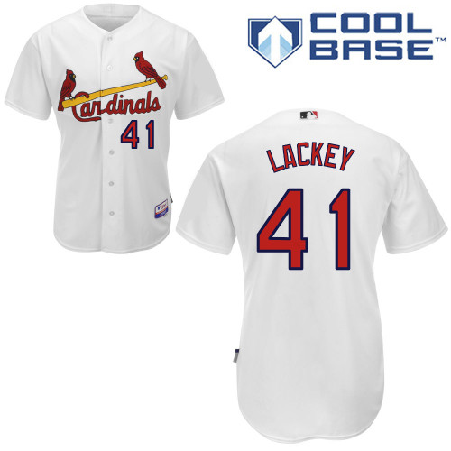 John Lackey #41 MLB Jersey-St Louis Cardinals Men's Authentic Home White Cool Base Baseball Jersey